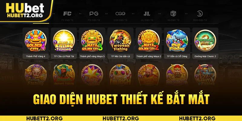 Giao diện HUBET thiết kế bắt mắt